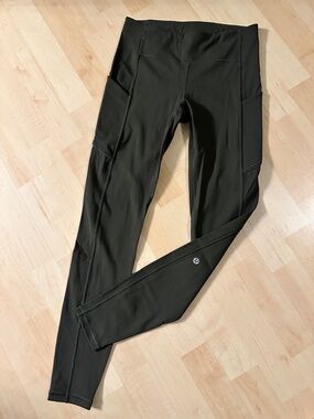 Lululemon Fast and Free Leggings Dark Deep Green 6
